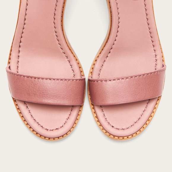 Frye Mauve Pink Brielle Zip Cute Block Ankle Heels - Picture 5 of 9